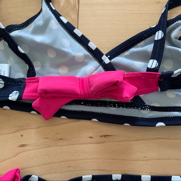 Gymboree Kid Girl Navy Polka Dot Bikini Bathing Suit 🌺 Size 7 - Picture 6 of 14